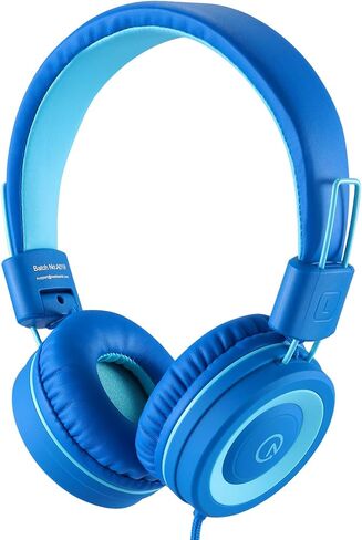 noot products K11 Kids Headphones with Wired Cord 3.5mm Jack Navy/Teal | 5ft Long Cord, Tangle Free, Foldable, Plug in On-Ear Headset for School, Classroom, Boys, Girls, Toddler Laptop Travel Tablet in Saudi Arabia