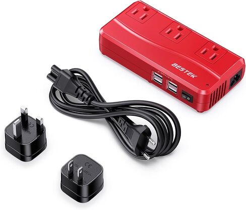 BESTEK Universal Travel Adapter 220V to 110V Converter | Voltage Converter US to Europe with 0-2.4A 4 Port USB Charging and UK/AU/US/EU Worldwide Plug Adapter in Kuwait
