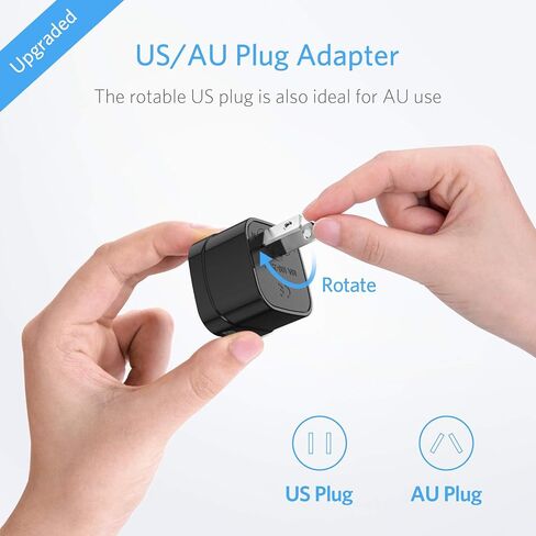 BESTEK Universal Travel Adapter 220V to 110V Converter | Voltage Converter US to Europe with 0-2.4A 4 Port USB Charging and UK/AU/US/EU Worldwide Plug Adapter in Kuwait