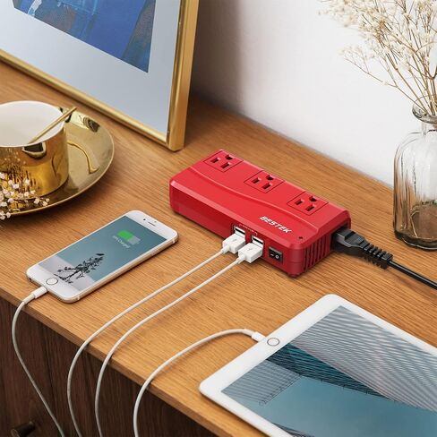BESTEK Universal Travel Adapter 220V to 110V Converter | Voltage Converter US to Europe with 0-2.4A 4 Port USB Charging and UK/AU/US/EU Worldwide Plug Adapter in Kuwait