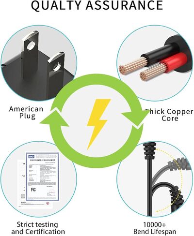 12V 2A AC Adapter Charger Replacement with 8 Tips, Regulated 12 Volts 2000mA Power Supply Cord for LED Strip Light, CCTV Camera, BT Speaker, GPS, Webcam, Router, DC12V Transformer (6ft) in Kuwait