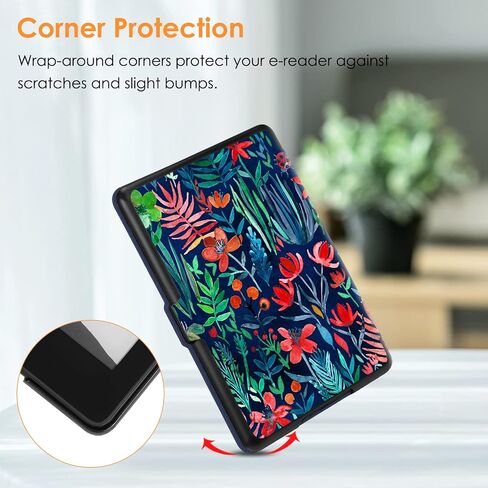 Fintie Slimshell Case for 6.8" Kindle Paperwhite 11th Gen 2021, Black | Slim Lightweight PU Leather Shell Cover for Kindle Paperwhite 2021 & Signature Edition, Magnetic Closure, Auto Sleep/Wake in Kuwait