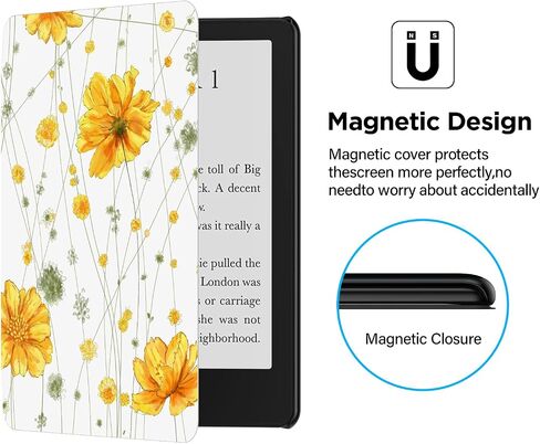 Ayotu Case for 6.8" Kindle Paperwhite 11th Generation 2021 and Signature Edition - PU Leather Cover with Auto Wake/Sleep - Only for Amazon Kindle Paperwhite 2021, The Flowers and Fruits in Saudi Arabia