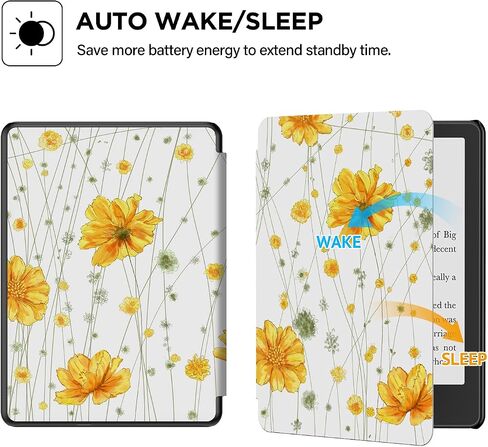Ayotu Case for 6.8" Kindle Paperwhite 11th Generation 2021 and Signature Edition - PU Leather Cover with Auto Wake/Sleep - Only for Amazon Kindle Paperwhite 2021, The Flowers and Fruits in Saudi Arabia