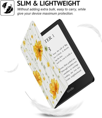 Ayotu Case for 6.8" Kindle Paperwhite 11th Generation 2021 and Signature Edition - PU Leather Cover with Auto Wake/Sleep - Only for Amazon Kindle Paperwhite 2021, The Flowers and Fruits in Saudi Arabia
