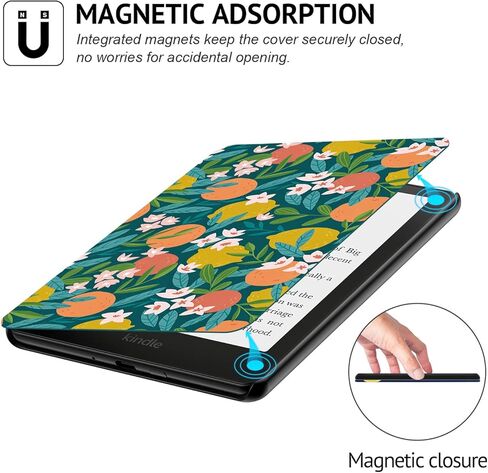 حافظة Ayotu لجهاز Kindle Paperwhite الجديد مقاس 6.8 بوصات (الجيل الحادي عشر - إصدار 2021) - غطاء من جلد البولي يوريثان مع تنبيه/غفو تلقائي - يناسب إصدار Amazon Kindle Paperwhite Signature Edition، زهور صفراء in Kuwait