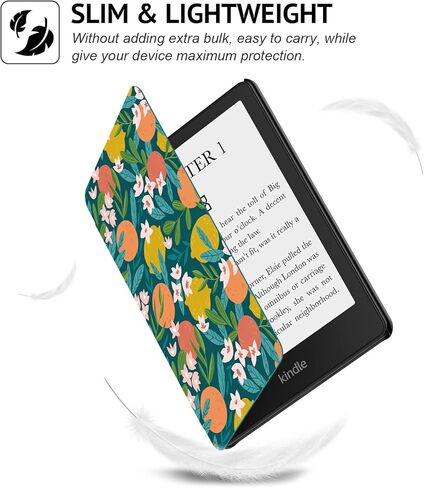حافظة Ayotu لجهاز Kindle Paperwhite الجديد مقاس 6.8 بوصات (الجيل الحادي عشر - إصدار 2021) - غطاء من جلد البولي يوريثان مع تنبيه/غفو تلقائي - يناسب إصدار Amazon Kindle Paperwhite Signature Edition، زهور صفراء in Kuwait