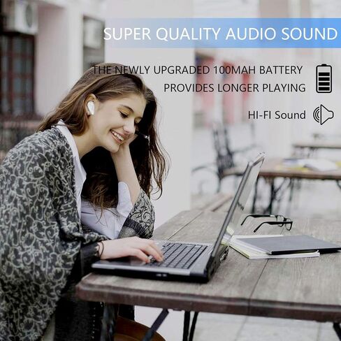 Kendir Bluetooth Headset, V5.0 Ultralight Wireless Headphone Cell Phone Earpiece with Mic Headsetcase,Volume Control, Handsfree Earbud,Compatible with Android/iPhone/Smartphones/Laptop in Kuwait