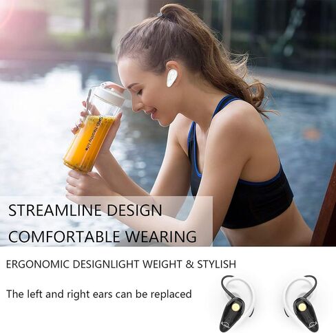 Kendir Bluetooth Headset, V5.0 Ultralight Wireless Headphone Cell Phone Earpiece with Mic Headsetcase,Volume Control, Handsfree Earbud,Compatible with Android/iPhone/Smartphones/Laptop in Kuwait