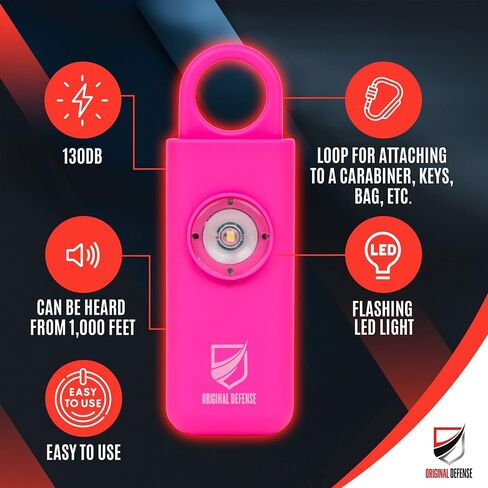 Original Defense® Siren Self-Defense Alarm - 130 dB Keychain Alarm with LED Strobe Light for Women, Children, and Elderly - Police Recommended - (Mint, 1 Count) in Saudi Arabia