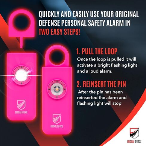 Original Defense® Siren Self-Defense Alarm - 130 dB Keychain Alarm with LED Strobe Light for Women, Children, and Elderly - Police Recommended - (Mint, 1 Count) in Saudi Arabia