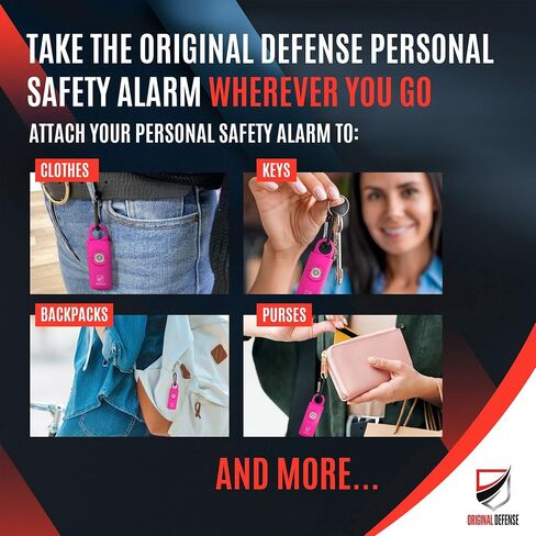 Original Defense® Siren Self-Defense Alarm - 130 dB Keychain Alarm with LED Strobe Light for Women, Children, and Elderly - Police Recommended - (Mint, 1 Count) in Saudi Arabia