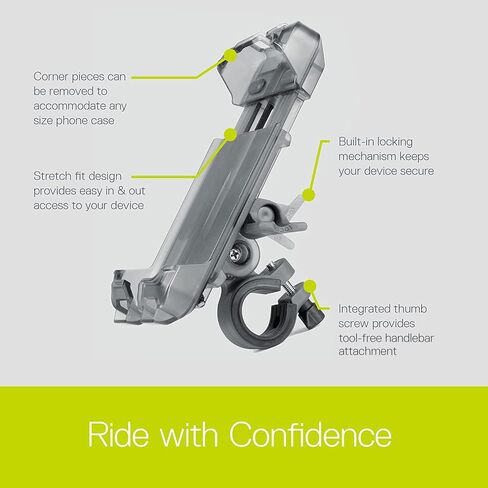 Bicycle Phone Mount by Delta Cycle - Lockable Bike Phone Mount Handlebar Adjusts to Any Size Bar - Fits Any Phone Or iPhone Up to 3.5" x 7.8" - Easily Accessible Bike Phone Holder in Saudi Arabia