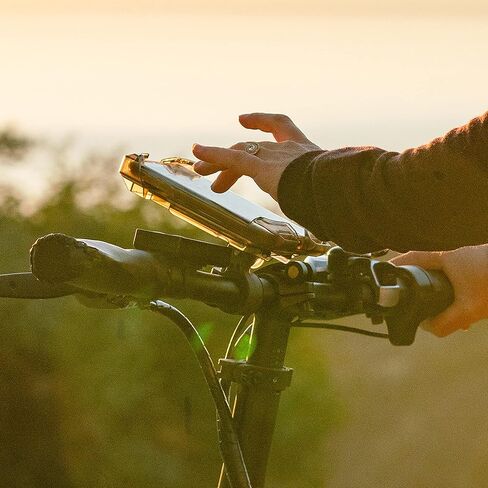 Bicycle Phone Mount by Delta Cycle - Lockable Bike Phone Mount Handlebar Adjusts to Any Size Bar - Fits Any Phone Or iPhone Up to 3.5" x 7.8" - Easily Accessible Bike Phone Holder in Saudi Arabia
