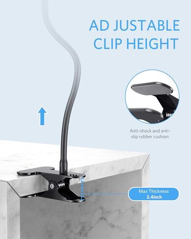 BESTEK BTIH600BK Gooseneck Phone Holder, Lazy Bracket 360° Swivel for iPhone and Other Smart Phones for Bedroom, Office, Bathroom, Kitchen, Black in Saudi Arabia