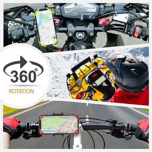 TruActive [𝗣𝗿𝗲𝗺𝗶𝘂𝗺] Bike Phone Mount Holder, Motorcycle Phone Mount, 6 Color Bands Included, Cell Phone Holder for Bike – Universal Any Phone or Handlebar, Bike Phone Holder, ATV, Tool Free in Saudi Arabia