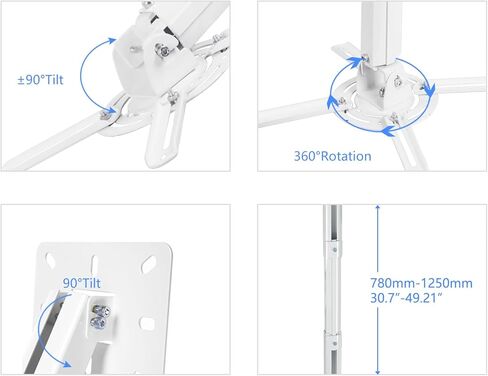 suptek Black Projector Ceiling Mount Bracket Fits Flat or Sloped Ceiling Height Adjustable with Extendable Length for LCD/DLP Projector Mount (PR05B) in Kuwait
