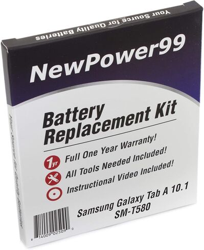 NewPower99 Battery Kit for Samsung Galaxy Tab A 10.1 SM-T580 with Tools, Video Instructions, Long Life Battery in Kuwait
