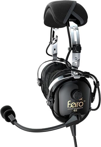 Faro G2 ANR (Active Noise Reduction) Premium Pilot Aviation Headset with Mp3 Input - Black in Saudi Arabia