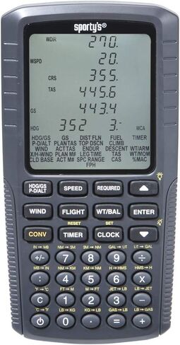 Sporty's Electronic E6B Flight Computer for Pilots - Approved for Use on FAA Tests in Saudi Arabia
