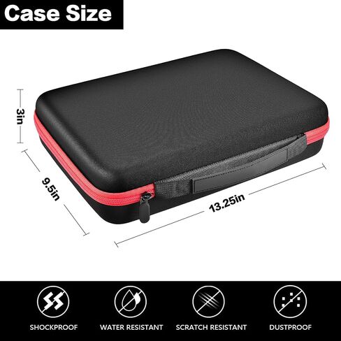 Comecase Battery Storage Case with Tester, Holds 148+ AA AAA C D 9V, Black | Hard-Shell Design, Carry Handle and Custom Foam Slots Keep Batteries Visible, Separated and Ready for Home, Garage or Office in Kuwait