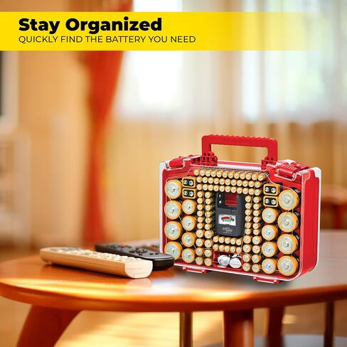 Ontel Battery Daddy Smart - Battery Organizer Storage Case with Tester, Stores & Protects Up to 150 Batteries, Clear Locking Lid, As Seen On TV, Smart - 150 Batteries (BADAS-MC4) in Saudi Arabia
