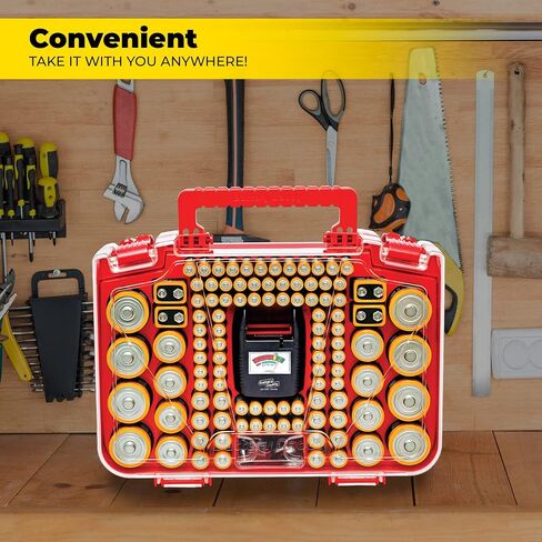 Ontel Battery Daddy Smart - Battery Organizer Storage Case with Tester, Stores & Protects Up to 150 Batteries, Clear Locking Lid, As Seen On TV, Smart - 150 Batteries (BADAS-MC4) in Saudi Arabia