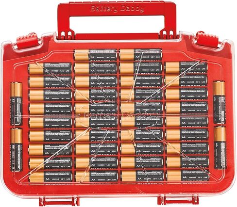 Ontel Battery Daddy Smart - Battery Organizer Storage Case with Tester, Stores & Protects Up to 150 Batteries, Clear Locking Lid, As Seen On TV, Smart - 150 Batteries (BADAS-MC4) in Saudi Arabia