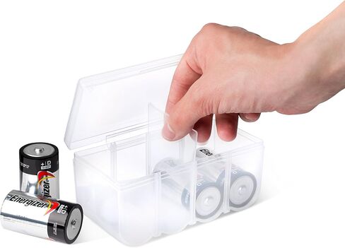GlossyEnd Set of 4 - Two AA and Two AAA Battery Storage Box, Battery Storage Case, Battery Holder Clear in Kuwait