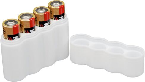 Slimline AA Battery Case, Compact Durable TPU Organizer for Safe Storage & Home Organization – 2-Pack (Holds 4 AA Batteries) in Saudi Arabia
