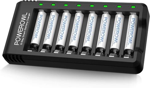 Rechargeable AAA Batteries with Charger, Advanced Individual Cell Battery Charger, High Capacity Low Self Discharge Ni-MH Triple A Batteries -Qty8 in Kuwait