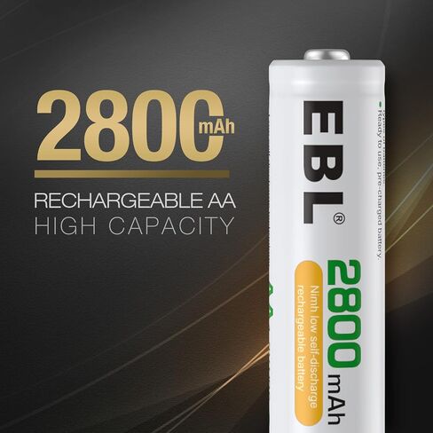 بطارية EBL AA AAA قابلة للشحن 8 قطع مع شاحن بطارية - شاحن ذكي LCD مع بطارية قابلة للشحن 1.2 فولت AA (4 قطع) وبطاريات AAA (4 قطع) in Kuwait