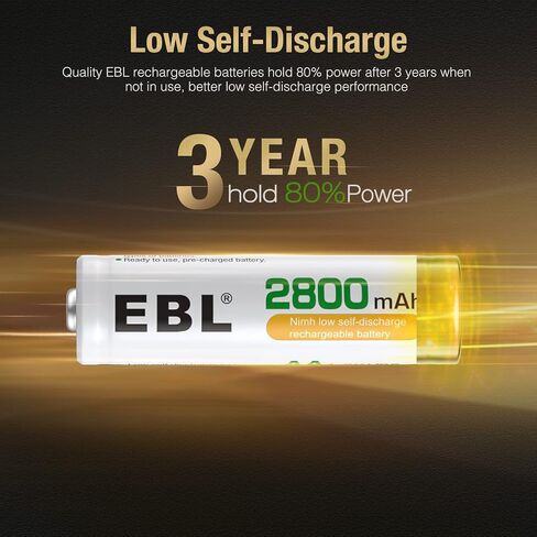بطارية EBL AA AAA قابلة للشحن 8 قطع مع شاحن بطارية - شاحن ذكي LCD مع بطارية قابلة للشحن 1.2 فولت AA (4 قطع) وبطاريات AAA (4 قطع) in Kuwait