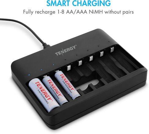 Tenergy TN477U 8-Bay Fast Charger with 8 Pack AA Premium Pro Rechargeable Batteries in Saudi Arabia