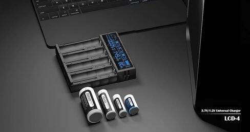 شاحن بطارية WISSBLUE 18650، يمكن لشاشة LCD عرض السعة، شاحن سريع 2 أمبير 18650، مناسب لبطارية ليثيوم 3.7 فولت وبطارية Ni-Mh/Ni-Cd AA AAA بقدرة 1.2 فولت in Kuwait