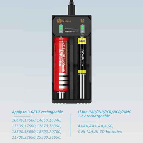 WISSBLUE LCD Display Universal Battery Charger,Rechargeable USB Intelligent Charger (2 Ports) in Saudi Arabia