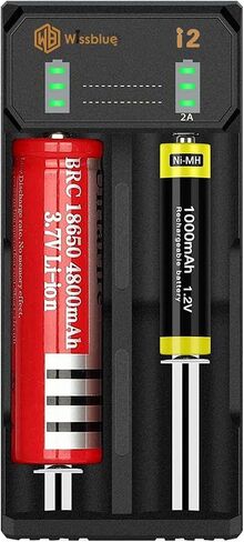 WISSBLUE LCD Display Universal Battery Charger,Rechargeable USB Intelligent Charger (2 Ports) in Saudi Arabia