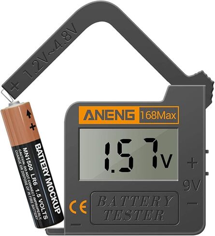 CGGO 168MAX Battery Tester,Suitable for AA AAA C D 9V 1.5V Button Cell Batteries，Portable Universal Digital Battery Charge Checker in Saudi Arabia