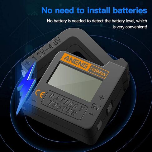 CGGO 168MAX Battery Tester,Suitable for AA AAA C D 9V 1.5V Button Cell Batteries，Portable Universal Digital Battery Charge Checker in Saudi Arabia