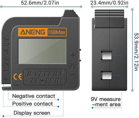 CGGO 168MAX Battery Tester,Suitable for AA AAA C D 9V 1.5V Button Cell Batteries，Portable Universal Digital Battery Charge Checker in Saudi Arabia