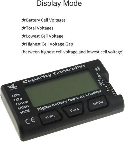 SoloGood RC Cellmeter 7 Digital Battery Capacity Checker Lipo Battery Tester RC Battery Voltage Tester for LiPo/Li-ion/Nicd/NiMH Battery in Kuwait