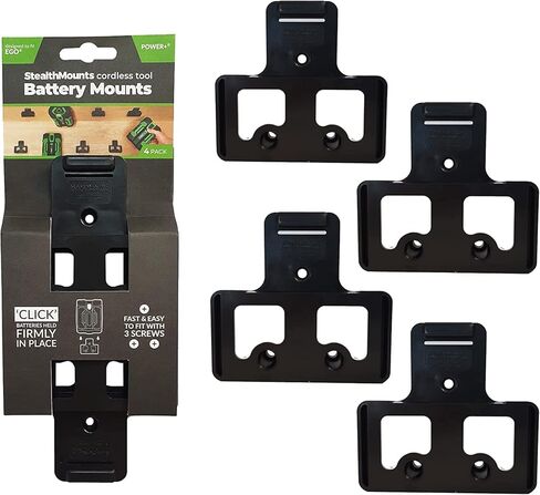 حامل بطارية StealthMounts EGO - 4 عبوات | حامل بطارية ايجو | اكسسوارات ايجو | حامل الأنا | حامل بطارية ايجو 56 فولت مثبت على الحائط | حامل بطارية ايجو 56 فولت | المحرز في المملكة المتحدة in Kuwait