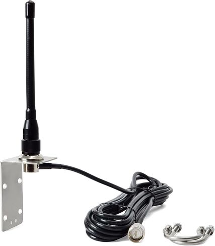 UAYESOK VHF Marine Antenna 159V Stubby Boat Antenna PL259 Connector W/16.4ft RG-58 coaxial Cable, L-Mount Bracket in Saudi Arabia