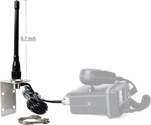 UAYESOK VHF Marine Antenna 159V Stubby Boat Antenna PL259 Connector W/16.4ft RG-58 coaxial Cable, L-Mount Bracket in Saudi Arabia
