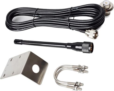 UAYESOK VHF Marine Antenna 159V Stubby Boat Antenna PL259 Connector W/16.4ft RG-58 coaxial Cable, L-Mount Bracket in Saudi Arabia