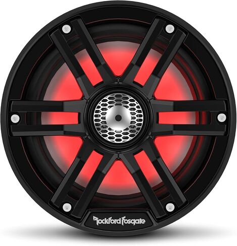Rockford Fosgate M2-65B Color Optix 6.5" 2-Way Coaxial Multicolor LED Lighted Marine Speakers - Black/Stainless (Pair) in Saudi Arabia