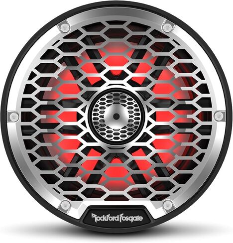 Rockford Fosgate M2-65B Color Optix 6.5" 2-Way Coaxial Multicolor LED Lighted Marine Speakers - Black/Stainless (Pair) in Saudi Arabia