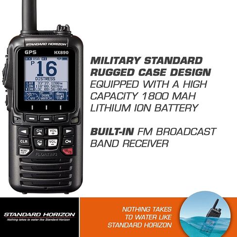 STANDARD HORIZON HX890BK VHF-HH, 6 Watt, w/GPS&FM Rcvr in Saudi Arabia