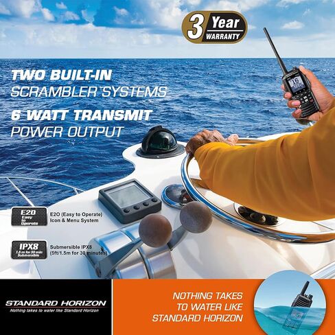 STANDARD HORIZON HX890BK VHF-HH, 6 Watt, w/GPS&FM Rcvr in Saudi Arabia