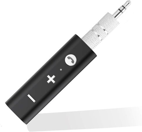 Mini Wireless Bluetooth Receiver, Bluetooth 5.0 Car Adapter & Bluetooth Aux Receiver with Clips Design 3.5mm Stereo Output for Home Audio/Car Audio Stereo System, Headphones, Handsfree Calls in Kuwait